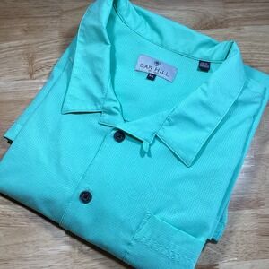 Mens Oak Hill Big And Tall Short Sleeve Lightweight Camp Shirt- 4XL Mint green